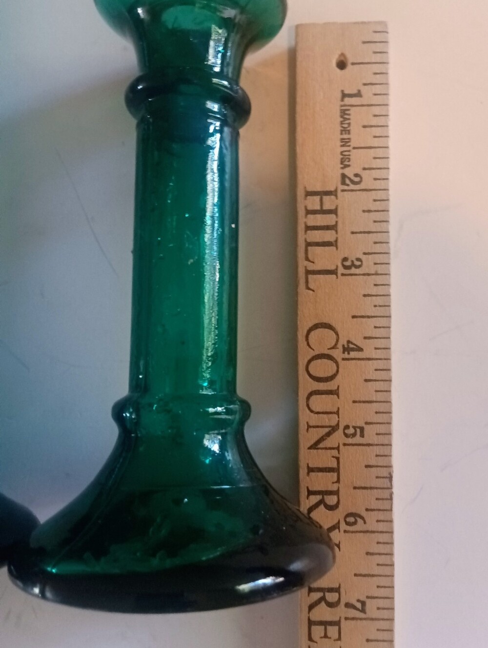 VTG Recycled Glass Emerald Green Candlesticks Made In Spain - Set Of 4 - Picture 4 of 4